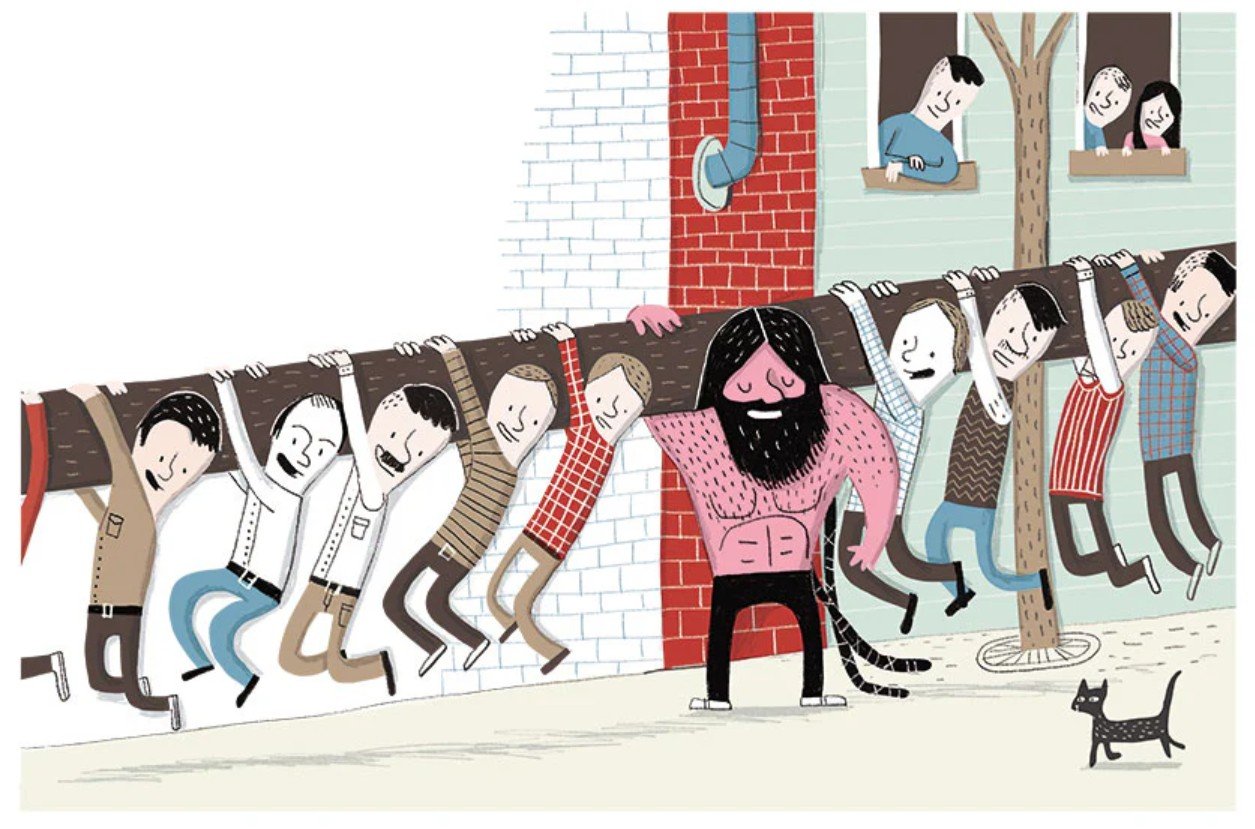 the great antonio log with people